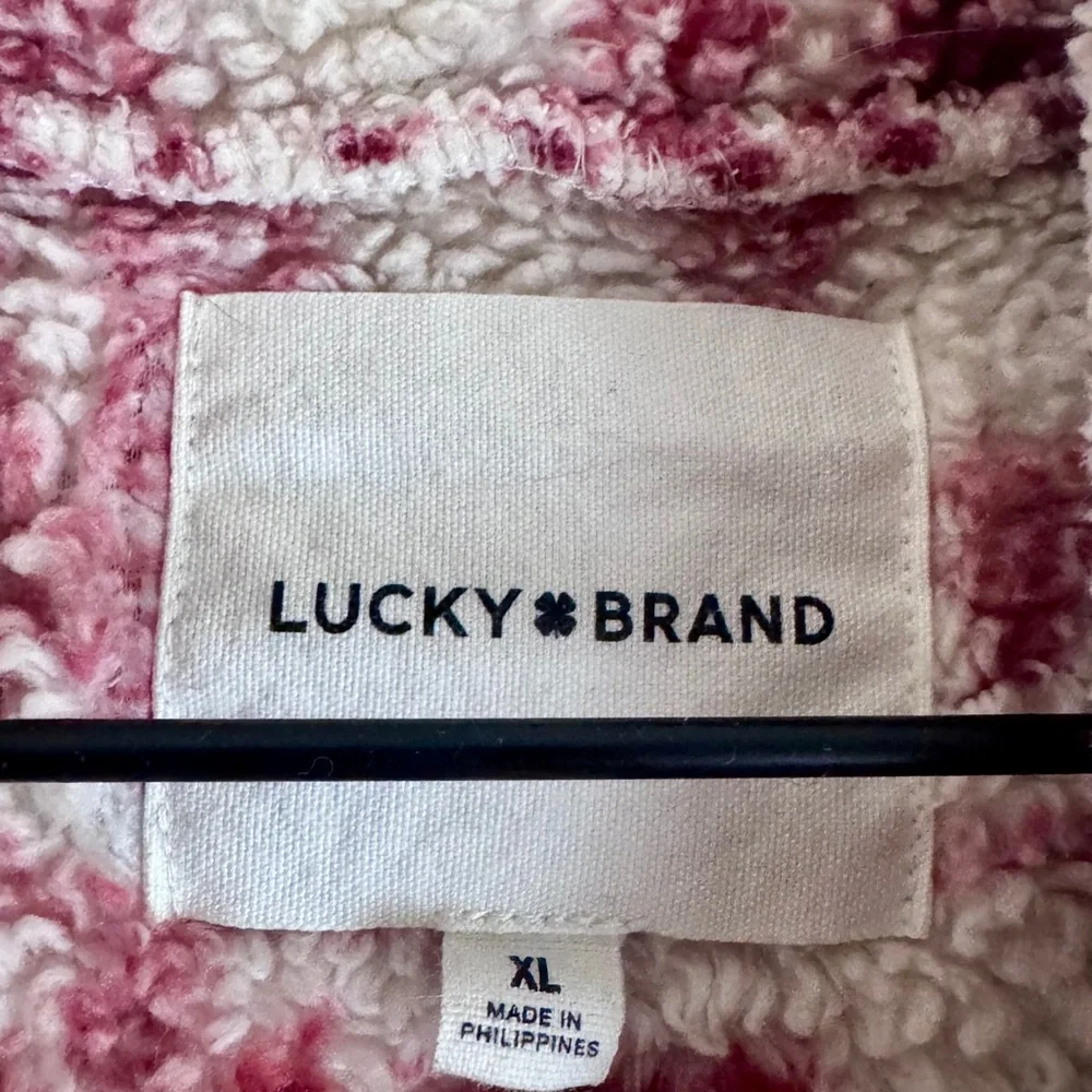 Lucky Brand Aztec Print Sherpa Full Zip Jacket Size XL